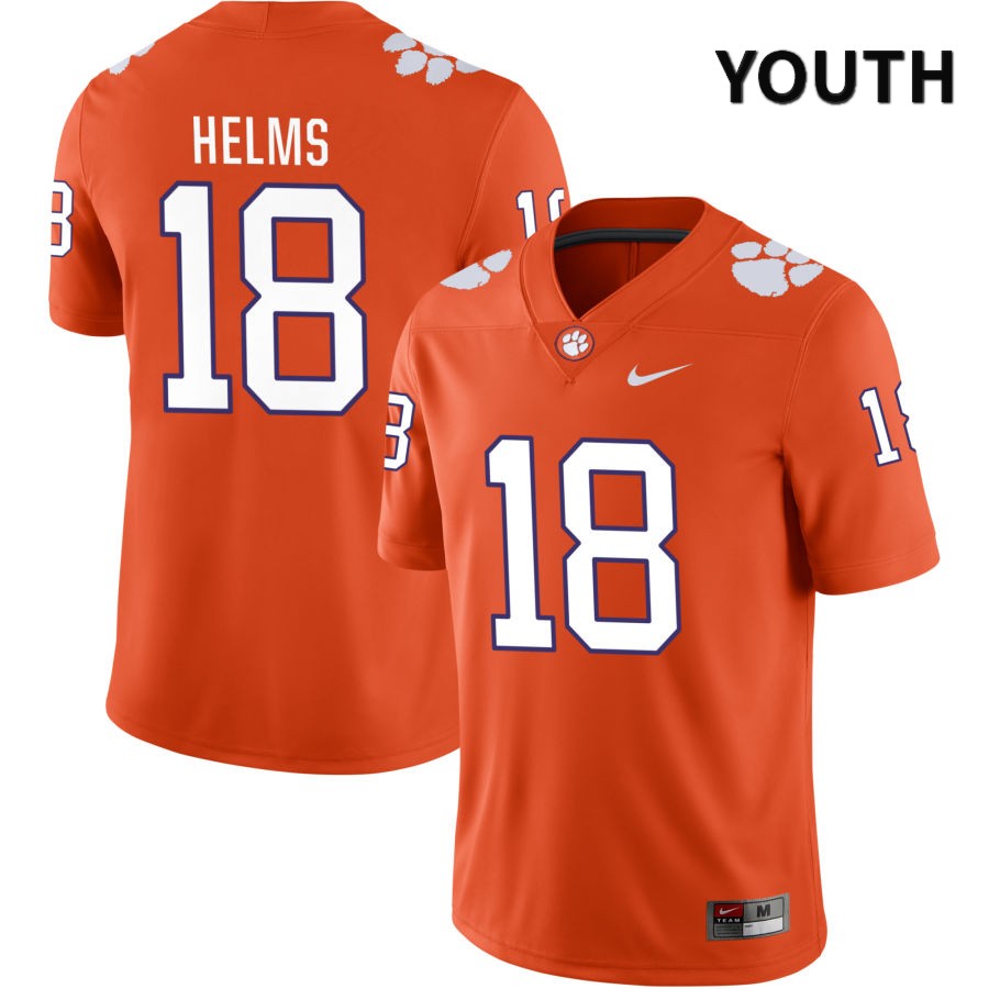 Youth Clemson Tigers Hunter Helms #18 College Orange NIL 2022 NCAA Authentic Jersey Restock ORE02N3V